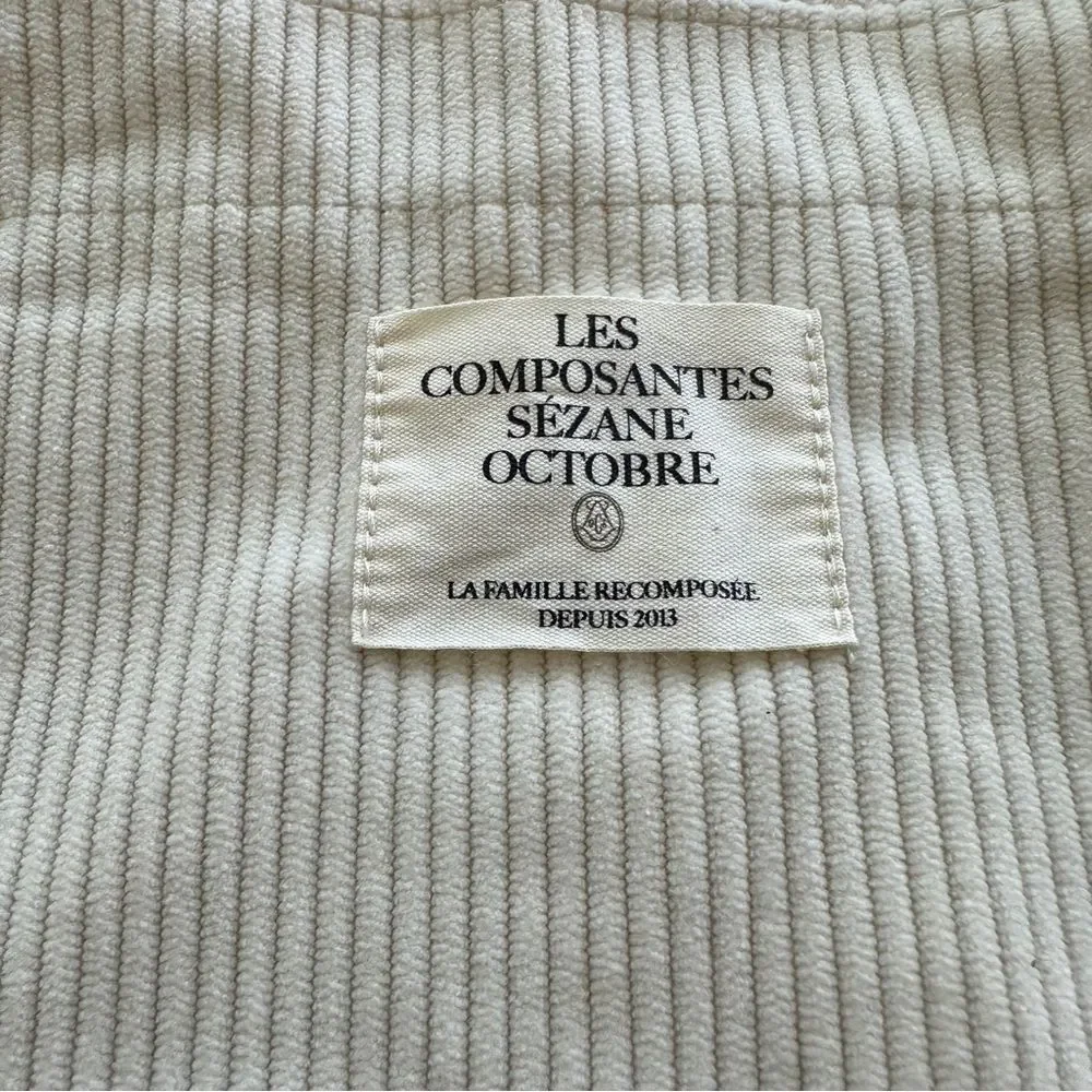Sezane Corduroy Tote bag beige Velvet Striped
